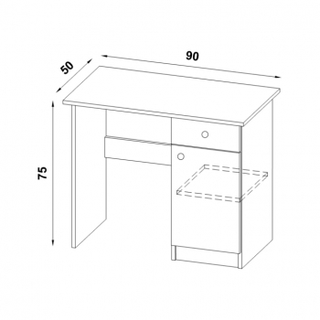 Biurko 90x50 rysunek