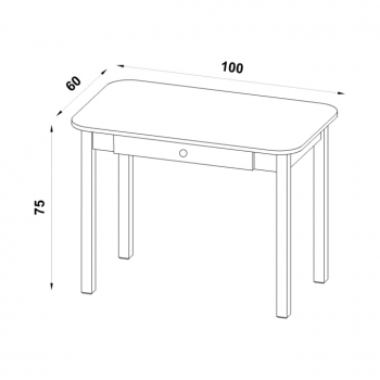 Stół kuchenny 100x60 z szufladą rysunek