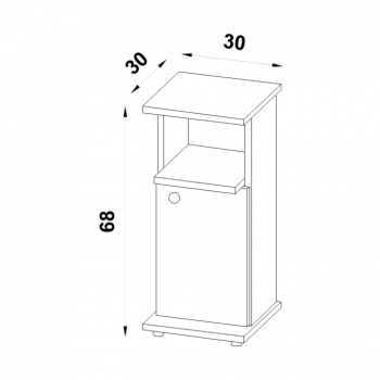 Stolik pod telefon z drzwiami rysunek