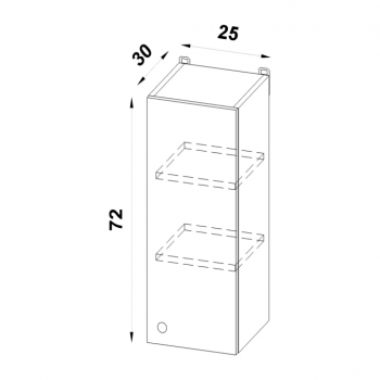 Szafka 25 górna  rysunek