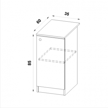 Szafka 35 dolna rysunek