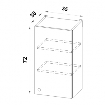 Szafka 35 górna  rysunek
