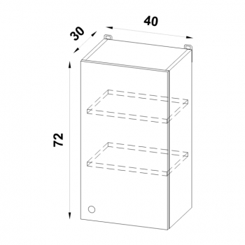 Szafka 40 górna – fronty MDF rysunek