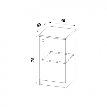 Szafka 40x40 rysunek