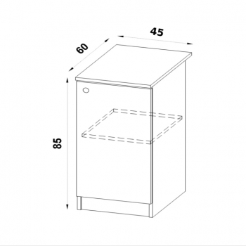 szafka 45 dolna - rysunek