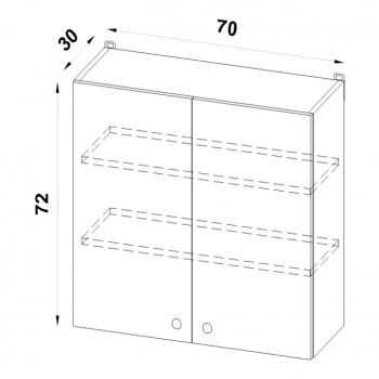 Szafka 70 górna  rysunek