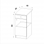 Szafka 40 z szufladą - rysunek