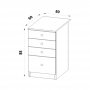 Szafka 50 z szufladami 3+1  rysunek